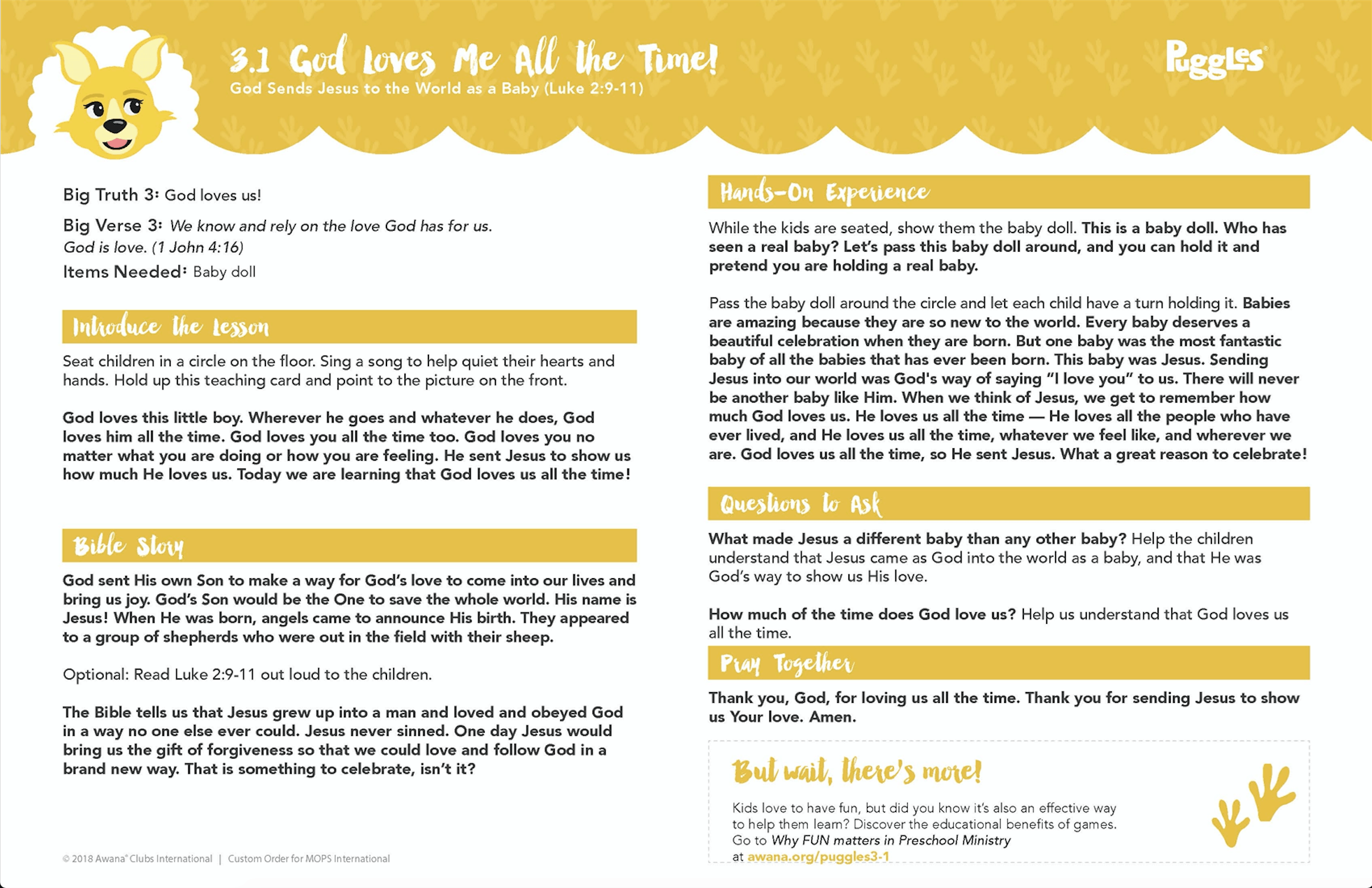 Puggles Teaching Cards Page 2