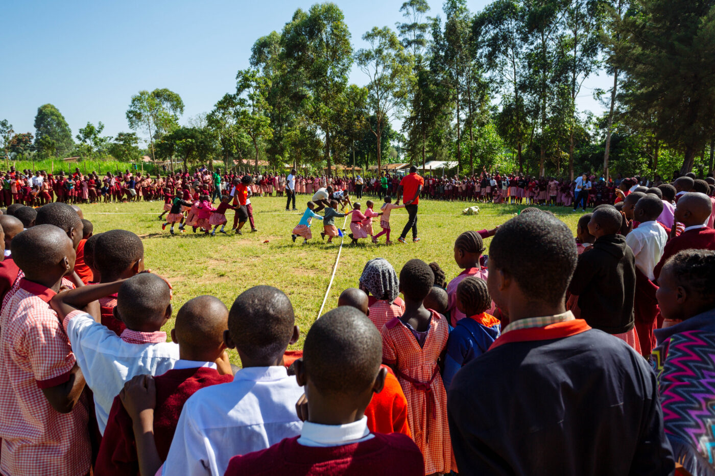Kids playing Awana games in Kenya