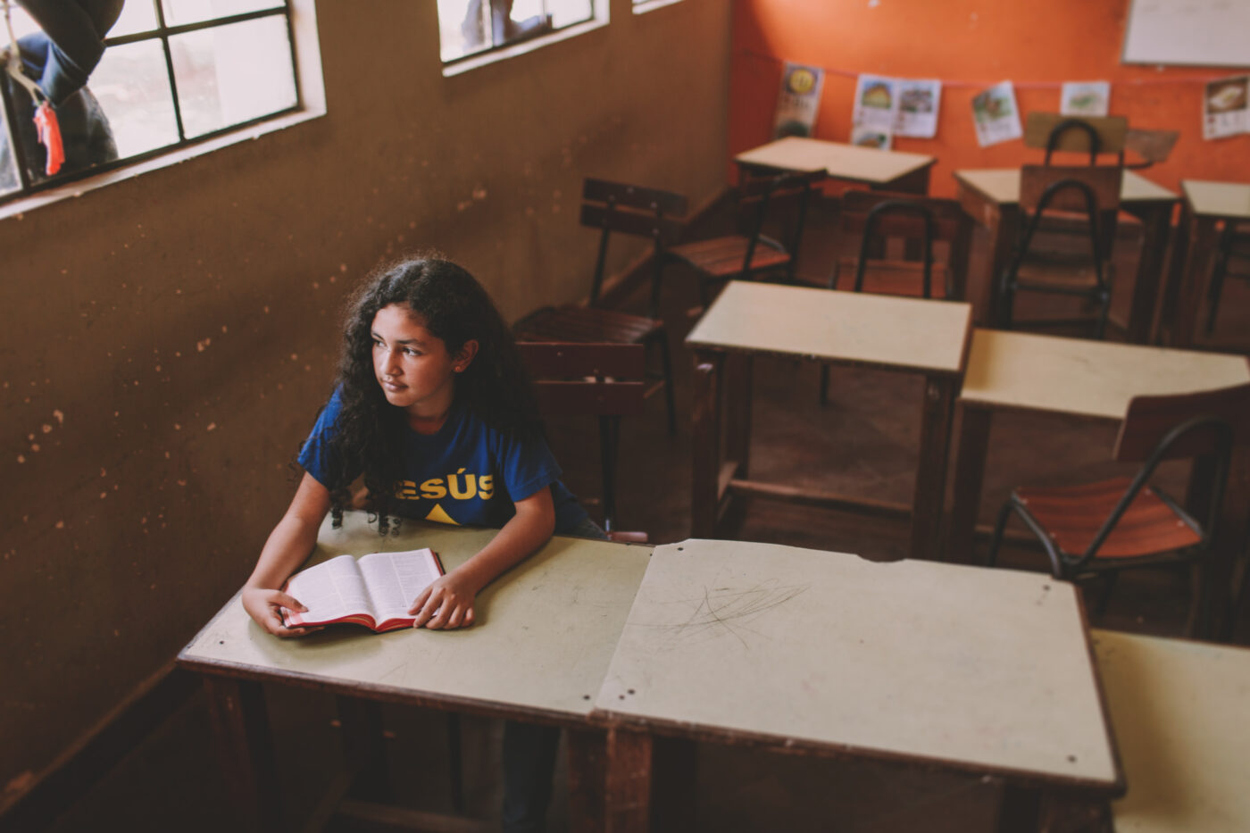 Girl with bible in Paraguay