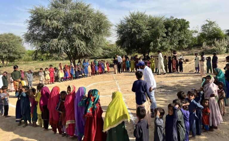 Kids playing Awana games in Pakistan
