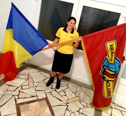 Ioana with flags